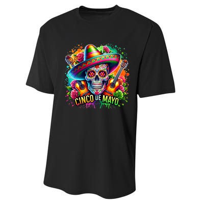 Cinco De Mayo Women Girl Mexican Skull Fiesta 5 De Mayo Performance Sprint T-Shirt