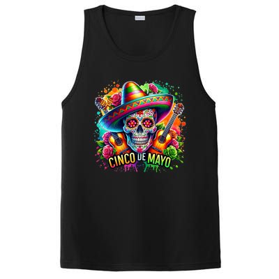 Cinco De Mayo Women Girl Mexican Skull Fiesta 5 De Mayo PosiCharge Competitor Tank