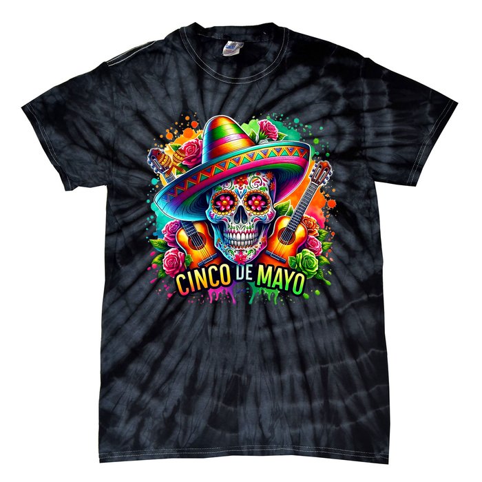 Cinco De Mayo Women Girl Mexican Skull Fiesta 5 De Mayo Tie-Dye T-Shirt