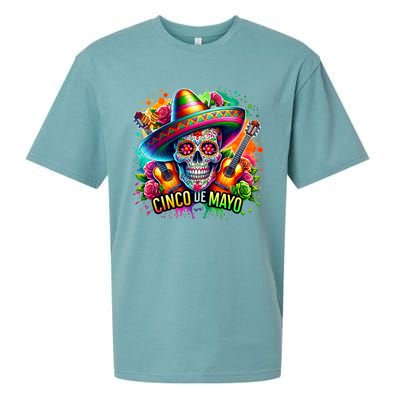 Cinco De Mayo Women Girl Mexican Skull Fiesta 5 De Mayo Sueded Cloud Jersey T-Shirt