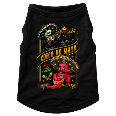 Cinco De Mayo Fiesta And Then Siesta Skeleton Pepper Music Doggie Tank