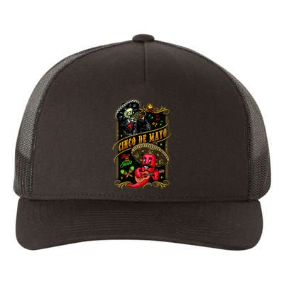 Cinco De Mayo Fiesta And Then Siesta Skeleton Pepper Music Yupoong Adult 5-Panel Trucker Hat