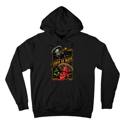 Cinco De Mayo Fiesta And Then Siesta Skeleton Pepper Music Hoodie