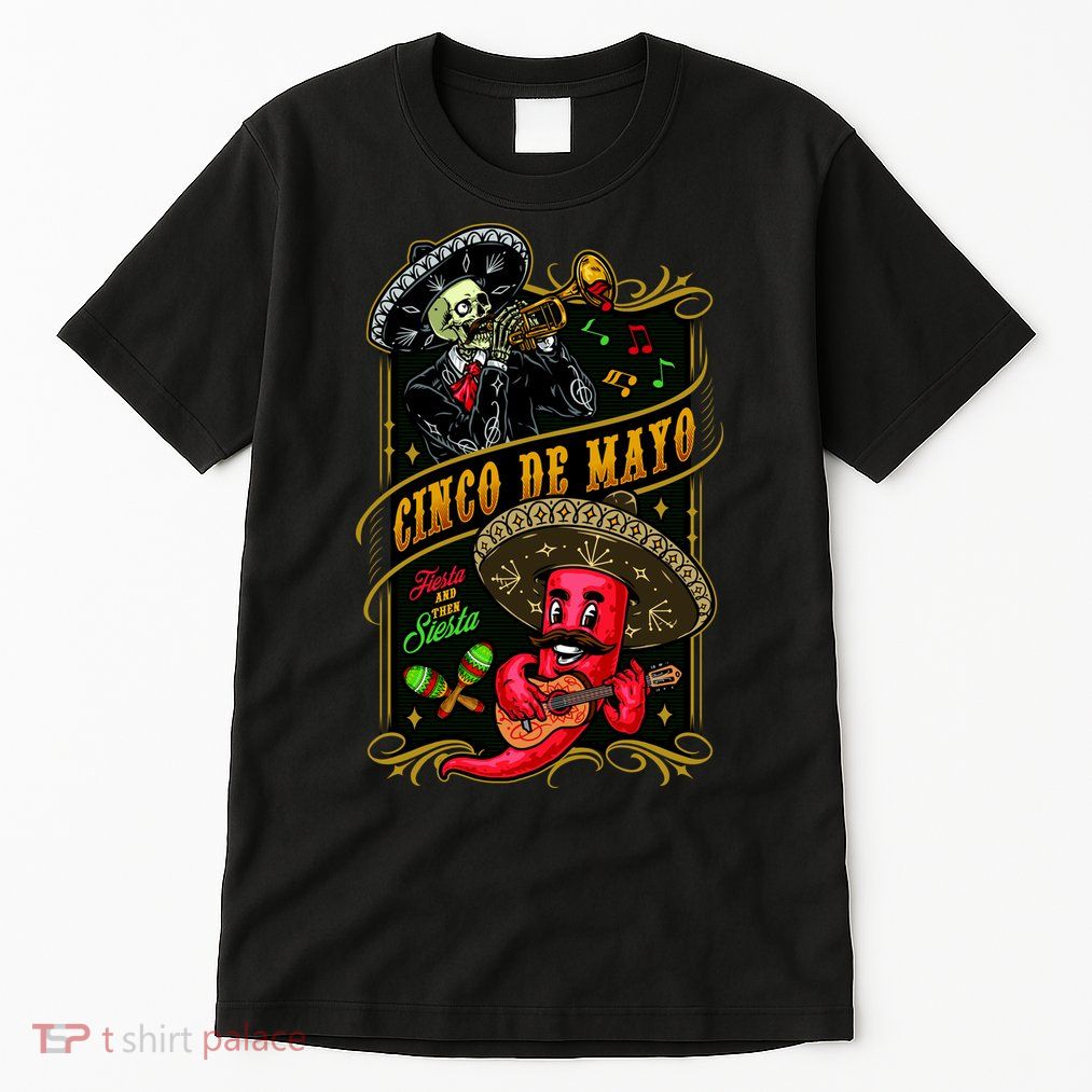 Cinco De Mayo Fiesta And Then Siesta Skeleton Pepper Music Tall T-Shirt