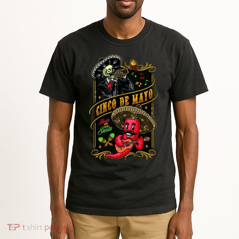 Cinco De Mayo Fiesta And Then Siesta Skeleton Pepper Music Tall T-Shirt