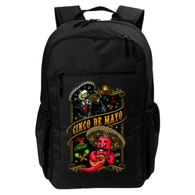 Cinco De Mayo Fiesta And Then Siesta Skeleton Pepper Music Daily Commute Backpack