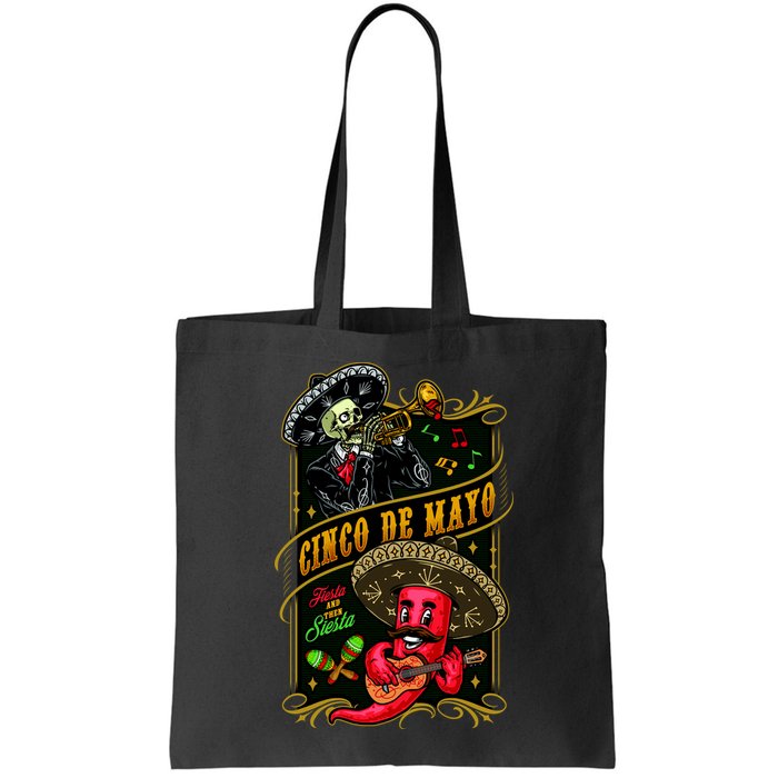 Cinco De Mayo Fiesta And Then Siesta Skeleton Pepper Music Bag