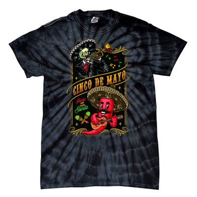 Cinco De Mayo Fiesta And Then Siesta Skeleton Pepper Music Tie-Dye T-Shirt