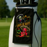 Cinco De Mayo Fiesta And Then Siesta Skeleton Pepper Music Golf Towel