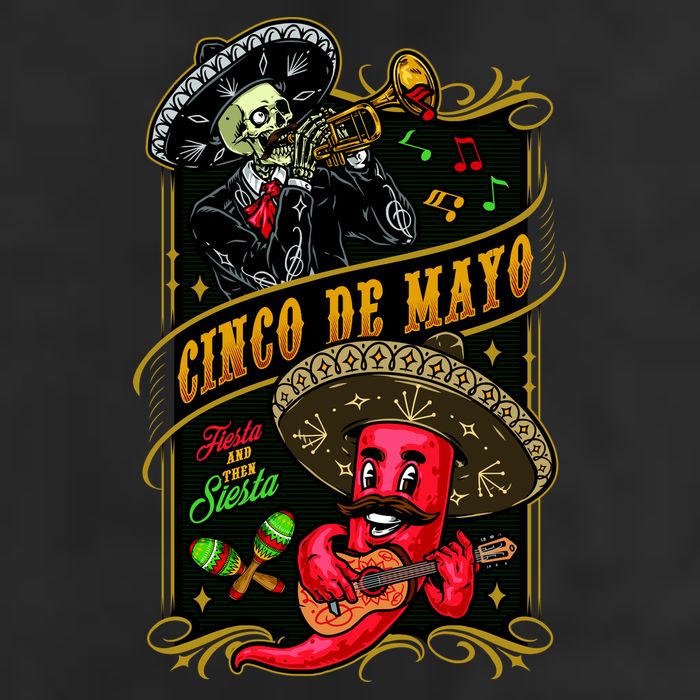 Cinco De Mayo Fiesta And Then Siesta Skeleton Pepper Music Golf Towel