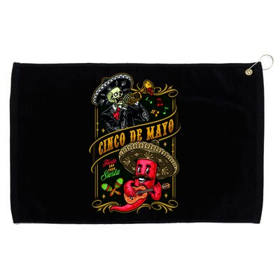 Cinco De Mayo Fiesta And Then Siesta Skeleton Pepper Music Grommeted Golf Towel