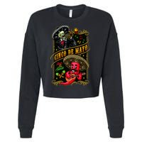 Cinco De Mayo Fiesta And Then Siesta Skeleton Pepper Music Cropped Pullover Crew