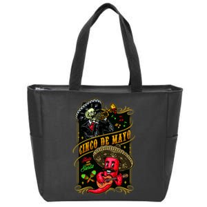 Cinco De Mayo Fiesta And Then Siesta Skeleton Pepper Music Zip Tote Bag