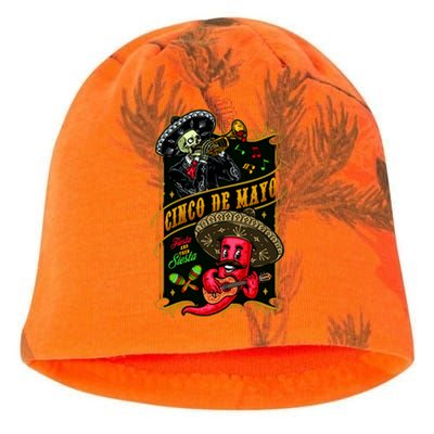 Cinco De Mayo Fiesta And Then Siesta Skeleton Pepper Music Kati - Camo Knit Beanie