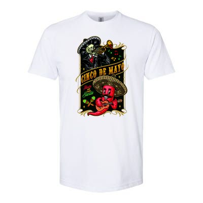 Cinco De Mayo Fiesta And Then Siesta Skeleton Pepper Music Softstyle® CVC T-Shirt