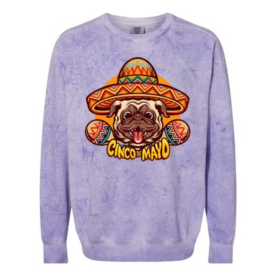 Cinco De Mayo Cute Pug Colorblast Crewneck Sweatshirt