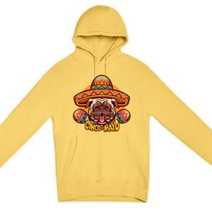 Cinco De Mayo Cute Pug Premium Pullover Hoodie