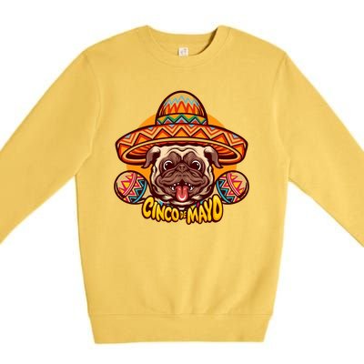 Cinco De Mayo Cute Pug Premium Crewneck Sweatshirt