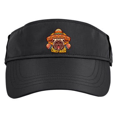 Cinco De Mayo Cute Pug Adult Drive Performance Visor