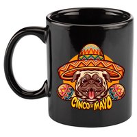 Cinco De Mayo Cute Pug 11oz C Handle Ceramic Mug