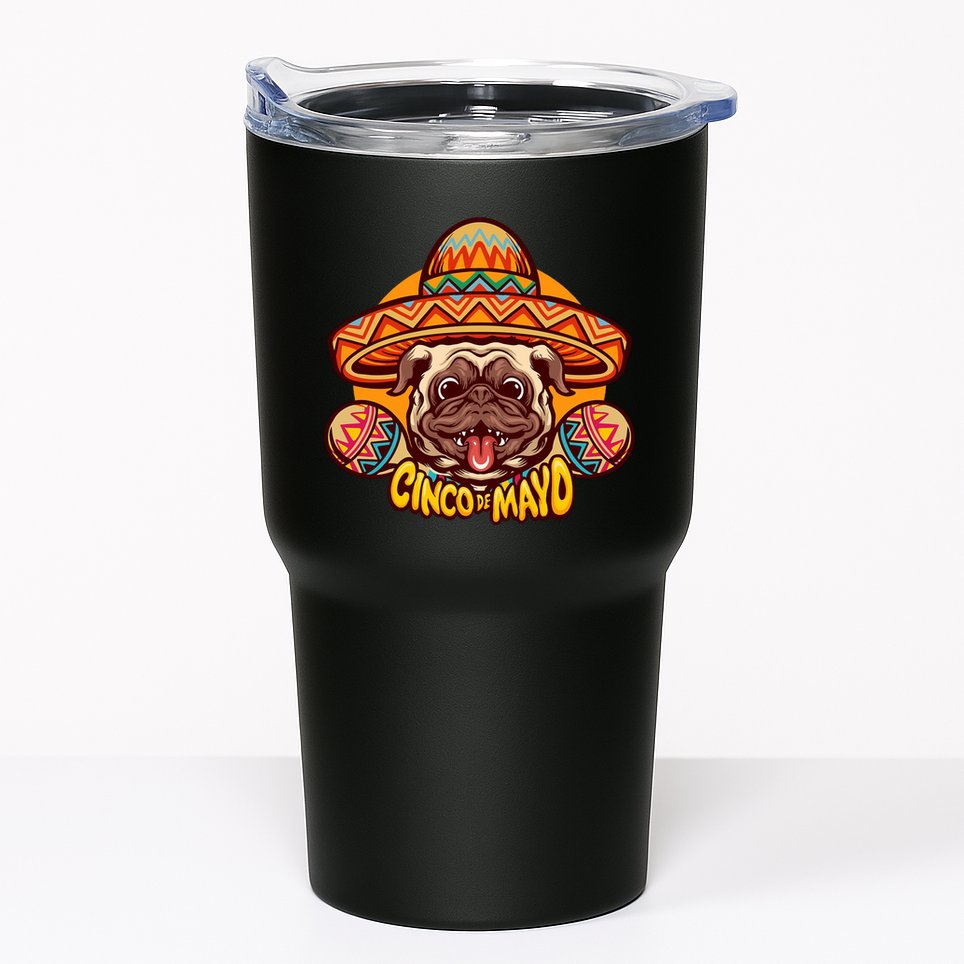Cinco De Mayo Cute Pug Tumbler