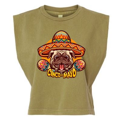 Cinco De Mayo Cute Pug Garment-Dyed Women's Muscle Tee