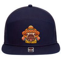 Cinco De Mayo Cute Pug 7 Panel Mesh Trucker Snapback Hat