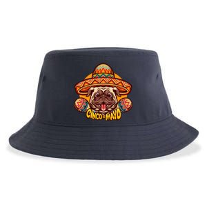 Cinco De Mayo Cute Pug Sustainable Bucket Hat