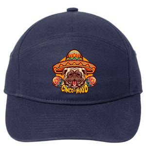 Cinco De Mayo Cute Pug 7-Panel Snapback Hat