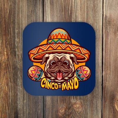 Cinco De Mayo Cute Pug Coaster