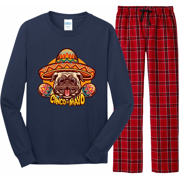 Cinco De Mayo Cute Pug Long Sleeve Pajama Set