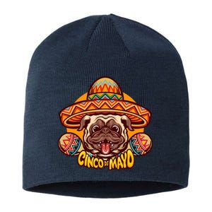 Cinco De Mayo Cute Pug Sustainable Beanie