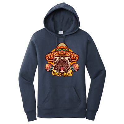 Cinco De Mayo Cute Pug Women's Pullover Hoodie