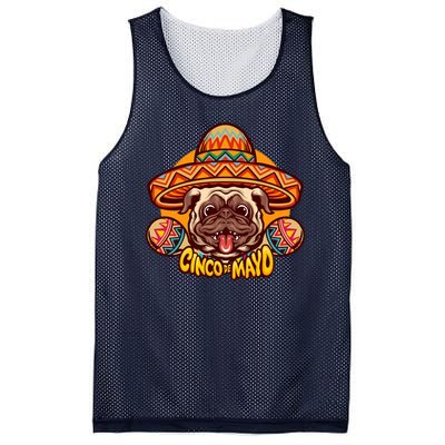 Cinco De Mayo Cute Pug Mesh Reversible Basketball Jersey Tank