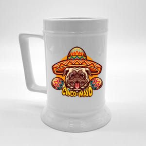 Cinco De Mayo Cute Pug Beer Stein