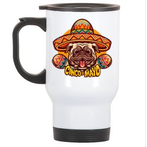 Cinco De Mayo Cute Pug Stainless Steel Travel Mug