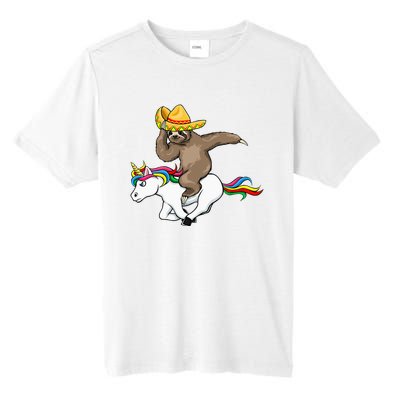 Cinco De Mayo Funny Sloth Riding Unicorn Tall Fusion ChromaSoft Performance T-Shirt