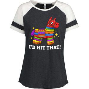 Cinco De Mayo Id Hit That Funny Pinata Enza Ladies Jersey Colorblock Tee