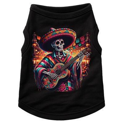 Cinco De Mayo Skeleton Sugar Skull Fiesta Sombreros Guitar Doggie Tank