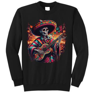 Cinco De Mayo Skeleton Sugar Skull Fiesta Sombreros Guitar Sweatshirt