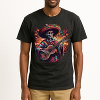 Cinco De Mayo Skeleton Sugar Skull Fiesta Sombreros Guitar Tall T-Shirt