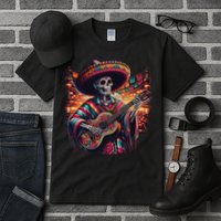 Cinco De Mayo Skeleton Sugar Skull Fiesta Sombreros Guitar Tall T-Shirt