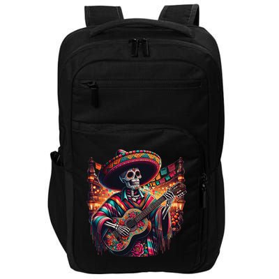 Cinco De Mayo Skeleton Sugar Skull Fiesta Sombreros Guitar Impact Tech Backpack