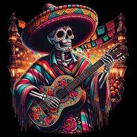Cinco De Mayo Skeleton Sugar Skull Fiesta Sombreros Guitar Impact Tech Backpack