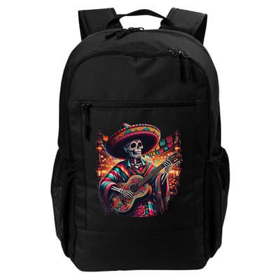 Cinco De Mayo Skeleton Sugar Skull Fiesta Sombreros Guitar Backpack