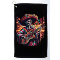 Cinco De Mayo Skeleton Sugar Skull Fiesta Sombreros Guitar Golf Towel
