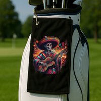 Cinco De Mayo Skeleton Sugar Skull Fiesta Sombreros Guitar Golf Towel