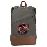 Cinco De Mayo Skeleton Sugar Skull Fiesta Sombreros Guitar Cotton Canvas Backpack