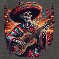 Cinco De Mayo Skeleton Sugar Skull Fiesta Sombreros Guitar Vector Backpack