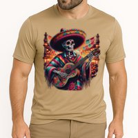 Cinco De Mayo Skeleton Sugar Skull Fiesta Sombreros Guitar Cooling Performance Crew T-Shirt